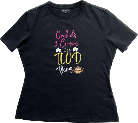 Orchids & Crowns Short Sleeve T-shirt (BLACK)
