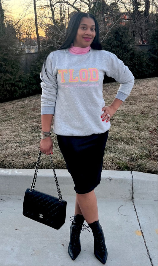"PRETTY CLASSIC" TLOD BLOCK LETTER SWEATSHIRT (GREY)