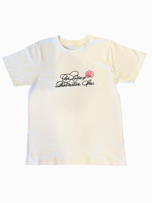 Embroidered "Script " T-SHIRT (WHITE)